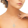 14kt White Gold Vintage Style Diamond Necklace - Dia.28ct