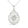 14kt White Gold Vintage Style Diamond Necklace - Dia.28ct