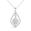 14kt Gold Diamond Necklace with Cluster - Dia. 65ct