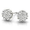 14kt Gold Diamond Cluster Earrings - D.50ct