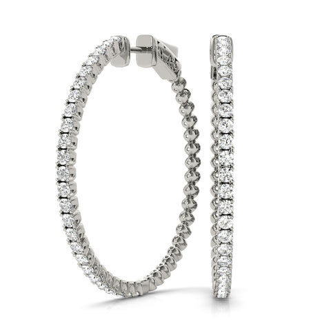 14kt Gold Daimond Hoop Earrings - 49mm - 1.25ct