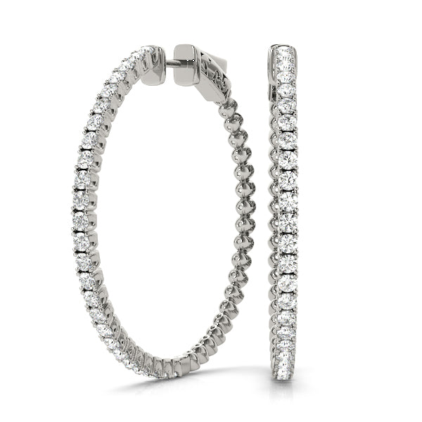 14kt Gold Daimond Hoop Earrings - 49mm - 1.25ct