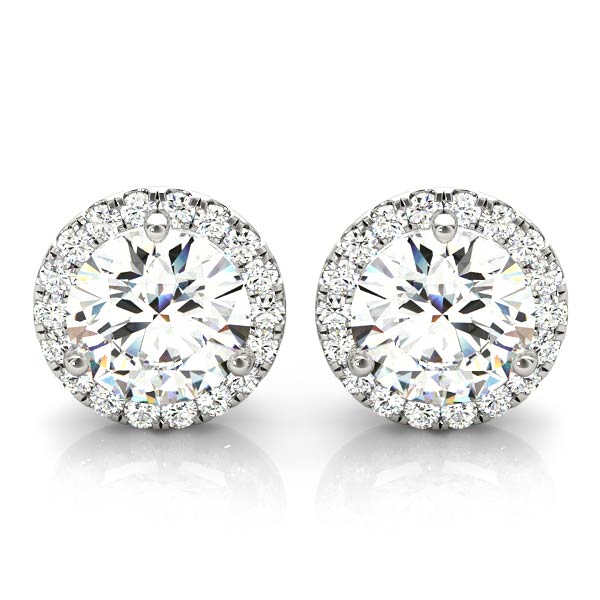 14kt Gold 'Halo' Diamond Earrings - Dia.80ct