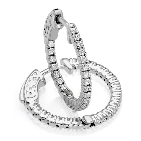 14kt Gold In/Out Diamond Hoop Earrings - .50ct - 20mm (CALL FOR PRICING AND AVAILABILITY)