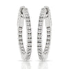 14kt Gold Diamond Hoop Earrings - 1ct - 25mm