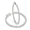 14kt Gold In/Out Diamond Hoop Earrings - 1ct -35mm