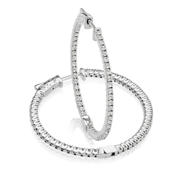 14kt Gold In/Out Diamond Hoop Earrings - 1ct -35mm (CALL FOR PRICING AND AVAILABILITY)