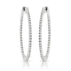 14kt Gold In/Out Diamond Hoop Earrings - 1ct -35mm