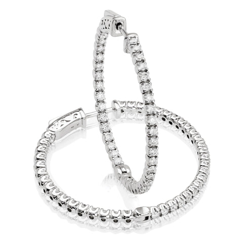 14kt Gold In/Out Diamond Hoop Earrings -1.60ct.-35mm (CALL FOR PRICING AND AVAILABILITY)