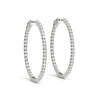 14kt Gold Oval Shaped Diamond Hoop Earrings - 47mm - 1.25ct