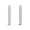 14kt  Gold Diamond Hoop Earrings - 16mm - 1ct.