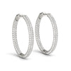 14kt  Gold Diamond Hoop Earrings - 16mm - 1ct.