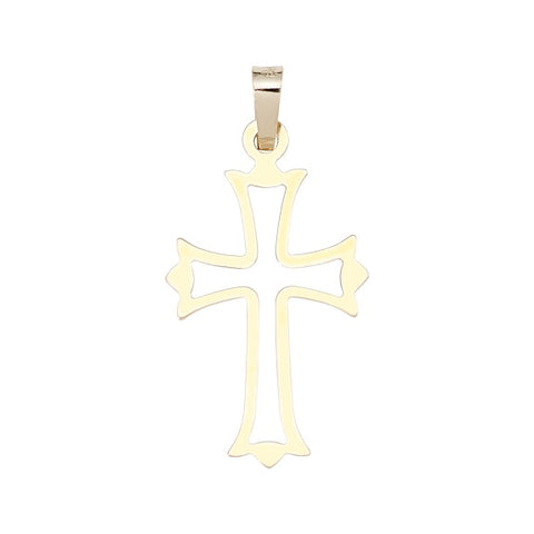 14kt Yellow Gold Cross - High Pollish - 5/8" x 7/8"
