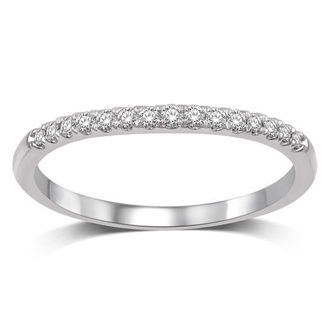 14K White Gold Diamond 1/8 Ct.Tw. Men's Machine Band