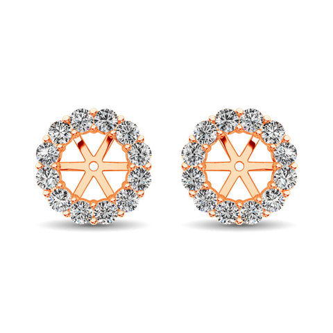 14K Rose Gold Diamond 1/2 Ct.Tw. Earrings Jacket
