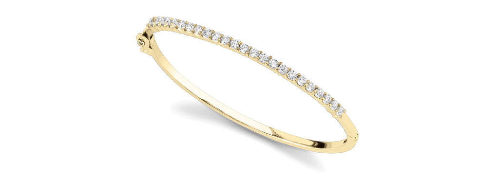 14kt Gold Yellow Gold Diamond Bangle Bracelet - Dia. 2ct