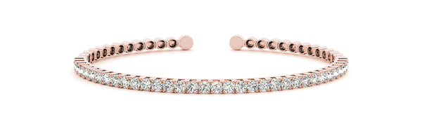 14kt Rose Gold Diamond Cuff Bangle Bracelet - Dia. 2ct