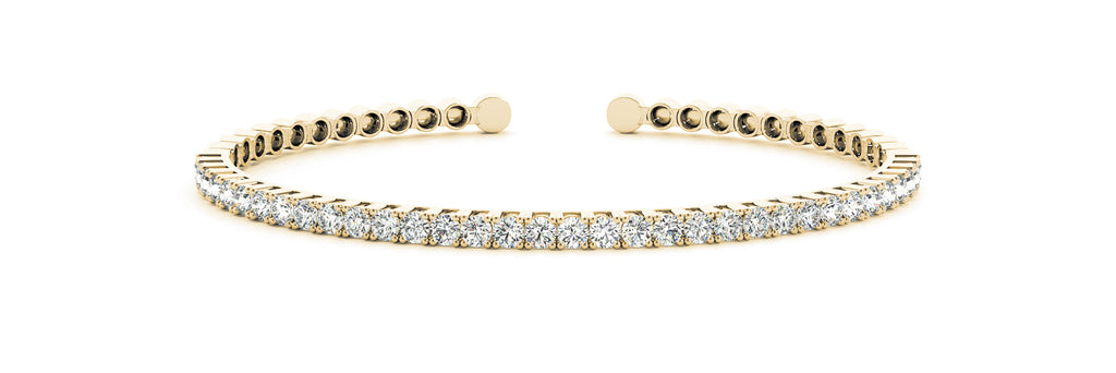 14kt Yellow Gold Diamond Cuff Bangle Bracelet- Dia.1ct