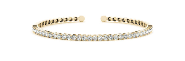 14kt Yellow Gold Diamond Cuff Bangle Bracelet- Dia.1ct