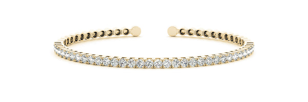 14kt Yellow Gold Diamond Cuff Bangle Bracelet - Dia. 2ct