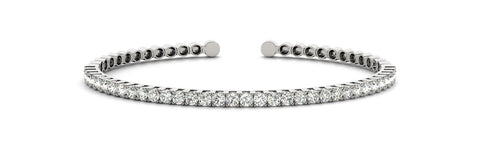 14kt White Gold Diamond Cuff Bangle Bracelet - Dia. 2ct