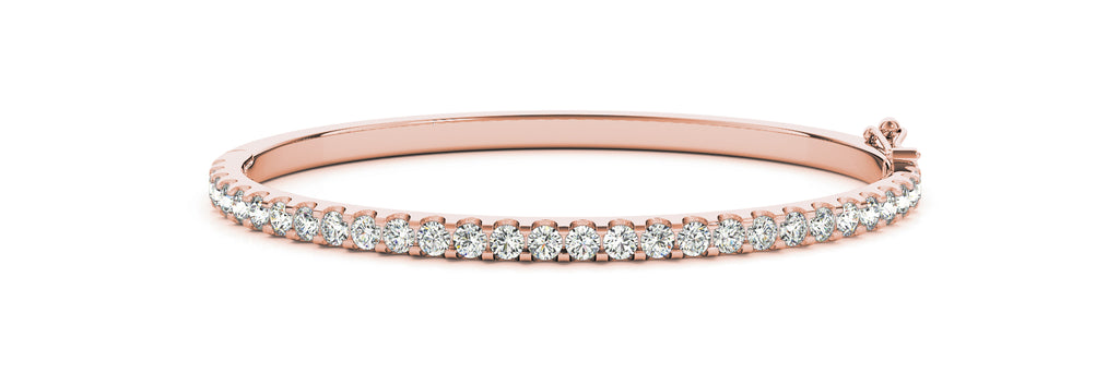 14kt Rose Gold Diamond Cuff Bangle Bracelet - Dia. 1.25ct