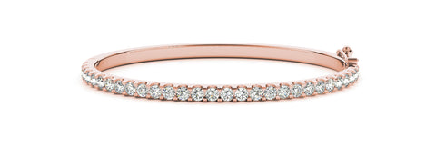 14kt Rose Gold Diamond Cuff Bangle Bracelet - Dia. 1.25ct