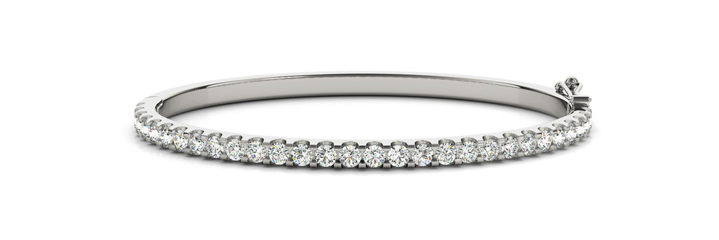 14kt White Gold Diamond Cuff Bangle Bracelet - Dia. 1.25ct