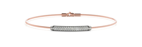 14kt Rose Gold Diamond Bangle Bracelet - Dia.32ct