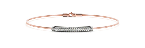 14kt Rose Gold Diamond Bangle Bracelet - Dia.32ct