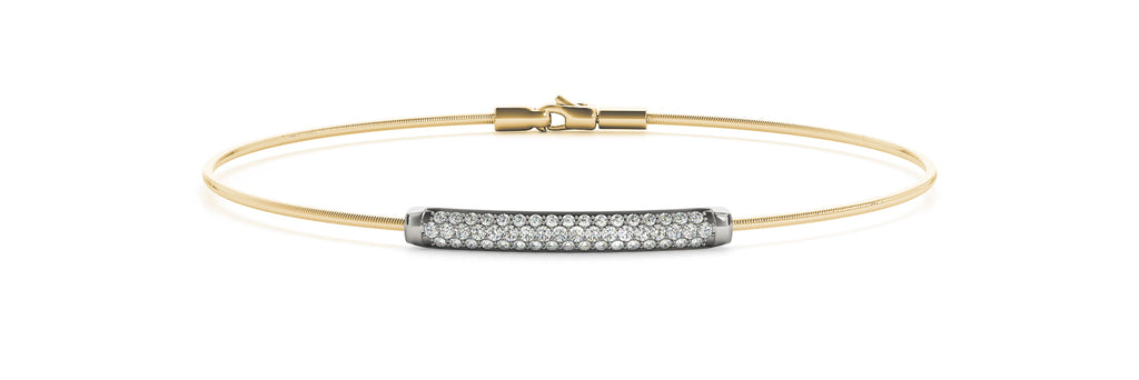 14kt Yellow Gold Diamond Bangle Bracelet - Dia.32ct