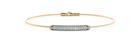 14kt Yellow Gold Diamond Bangle Bracelet - Dia.32ct
