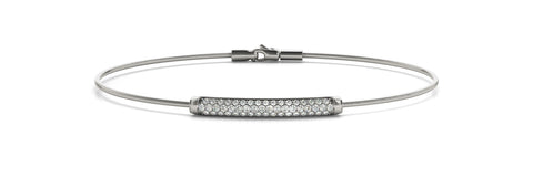 14kt White Gold Diamond Bangle Bracelet - Dia.32ct