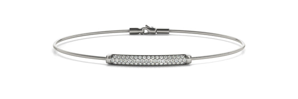 14kt White Gold Diamond Bangle Bracelet - Dia.32ct