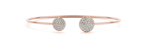 14kt Rose Gold Open Cuff Diamond Bangle Bracelet - Dia .50ct