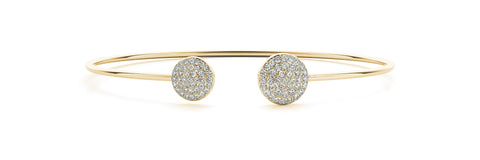 14kt Yellow Gold Open Cuff Diamond Bangle Bracelet - Dia .50ct