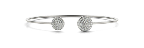 14kt White Gold Open Cuff Diamond Bangle Bracelet - Dia .50ct