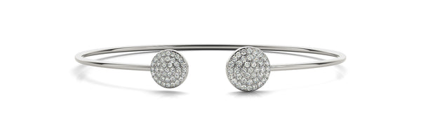 14kt White Gold Open Cuff Diamond Bangle Bracelet - Dia .50ct