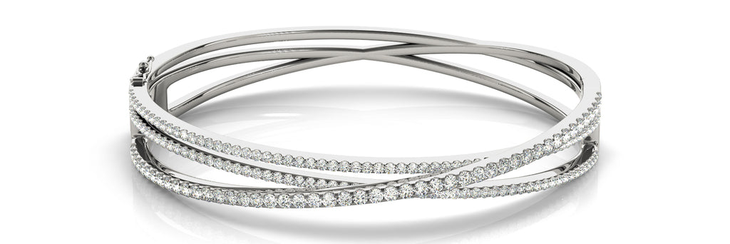 14kt White Gold Diamond Bangle Bracelet - Dia.2.25ct
