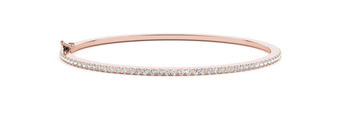 14kt Rose Gold Diamond Cuff Bangle Bracelet - Dia.50ct