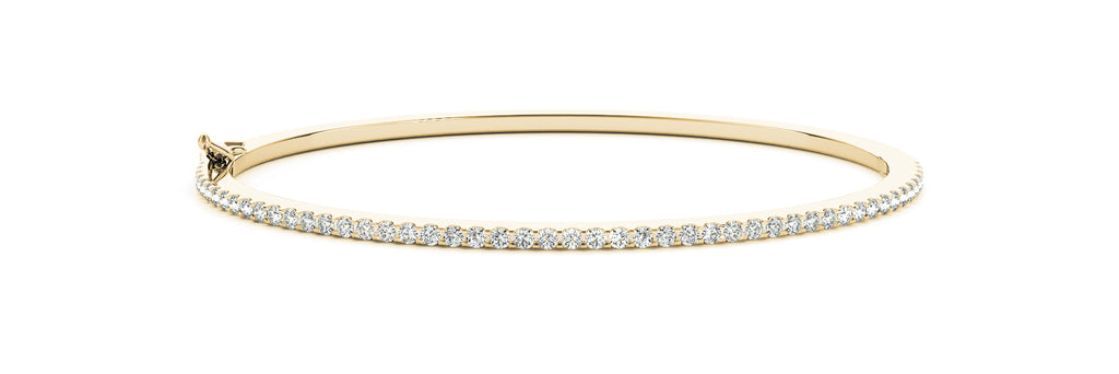 14kt Yellow Gold Diamond Cuff Bangle Bracelet - Dia.90ct