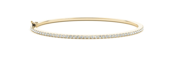 14kt Yellow Gold Diamond Cuff Bangle Bracelet - Dia.50ct