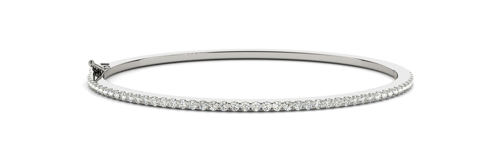 14kt White Gold Diamond Cuff Bangle Bracelet - Dia.50ct