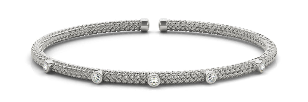 14kt Gold Diamond Cuff Bangle Bracelet - Dia.10ct
