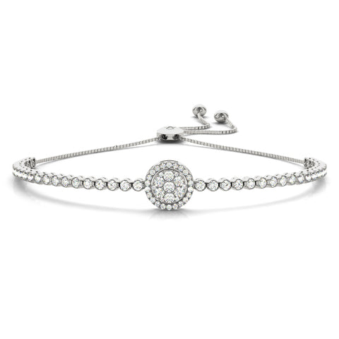 14kt Gold Diamond Bolo Adjustable Bracelet - Dia 1.62ct