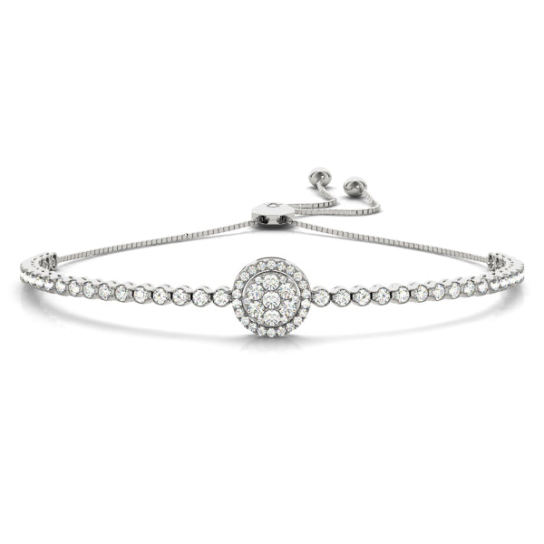 14kt Gold Diamond Bolo Adjustable Bracelet - Dia 1.62ct
