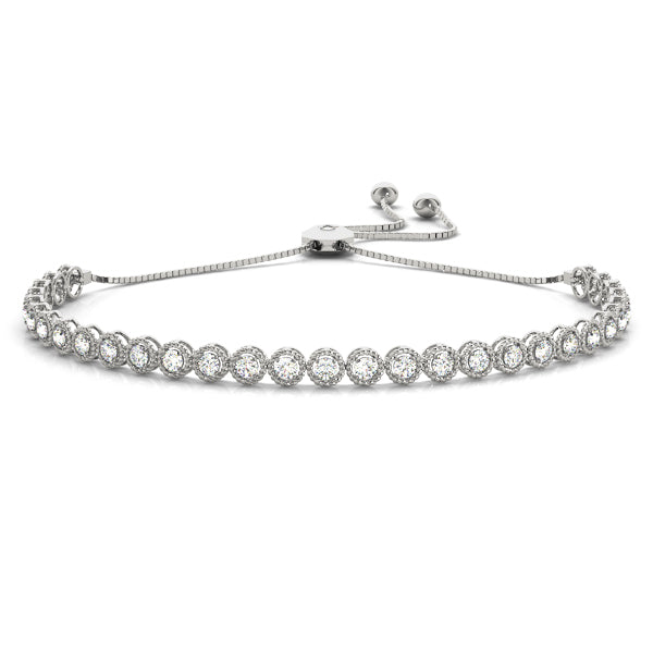 14kt Gold Diamond Bolo Bracelet - Dia.1ct