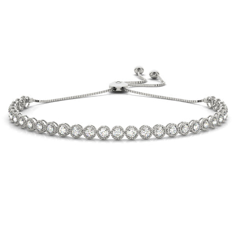 14kt Gold Diamond Bolo Bracelet - Dia.1ct