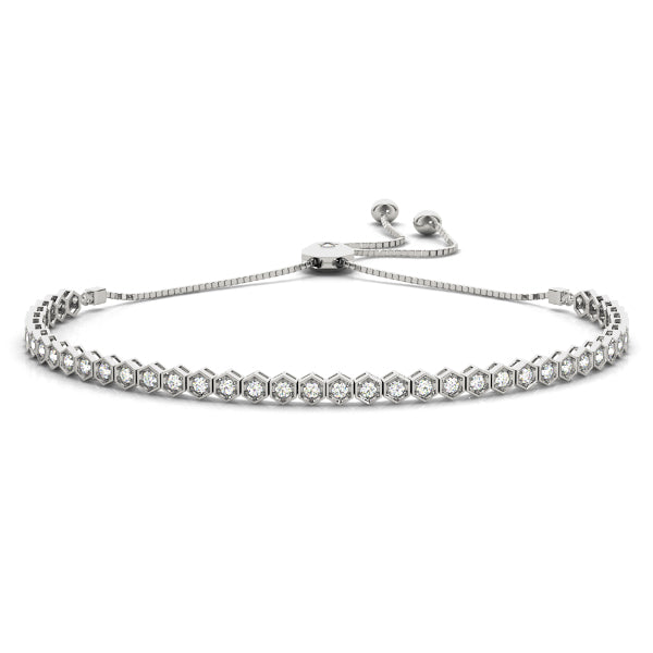 14kt Gold Diamond Bolo Adjustable Bracelet - Dia .62ct