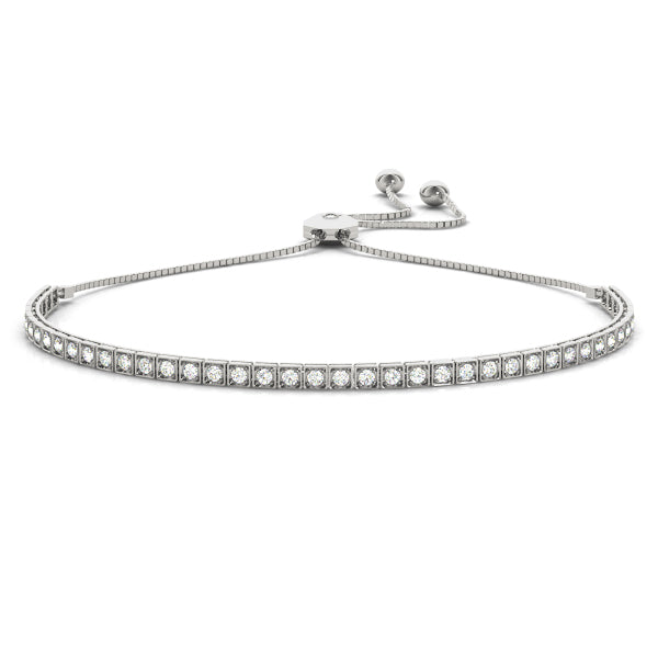 14kt Gold DIamond Bolo Adjustable Bracelet - Dia .75ct